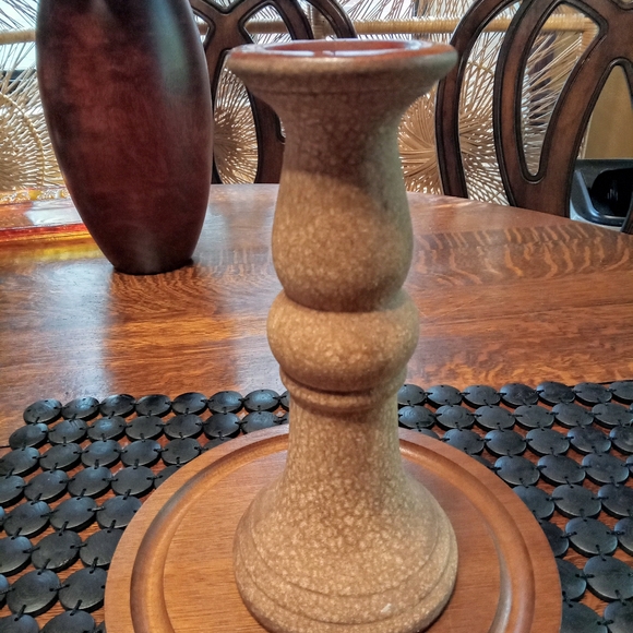 Vintage Royal Haegar Crackled Stoneware Candle Holders - Picture 2 of 7